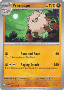 Primeape 057/165 Uncommon Scarlet and Violet 151 Pokemon TCG - guardiangamingtcgs