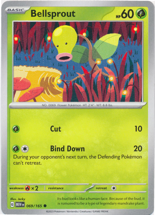 Bellsprout 069/165 Common Scarlet and Violet 151 Pokemon TCG - guardiangamingtcgs