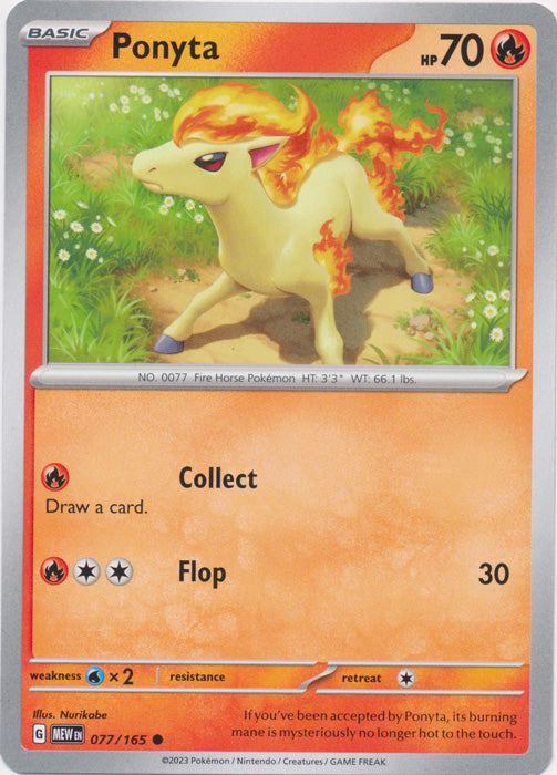 Ponyta 077/165 Common Scarlet and Violet 151 Pokemon TCG - guardiangamingtcgs