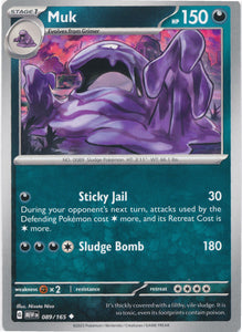 Muk 089/165 Uncommon Scarlet and Violet 151 Pokemon TCG - guardiangamingtcgs