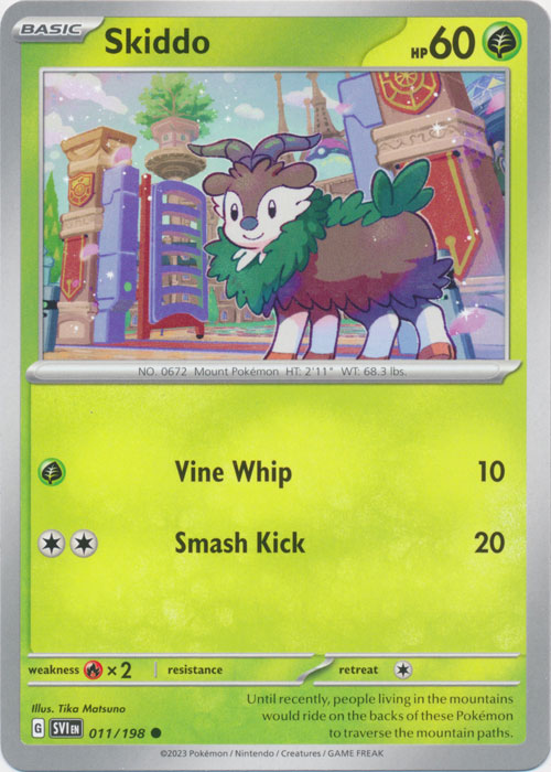 Skiddo 011/198 Common Scarlet & Violet Base Set Pokemon TCG - guardiangamingtcgs