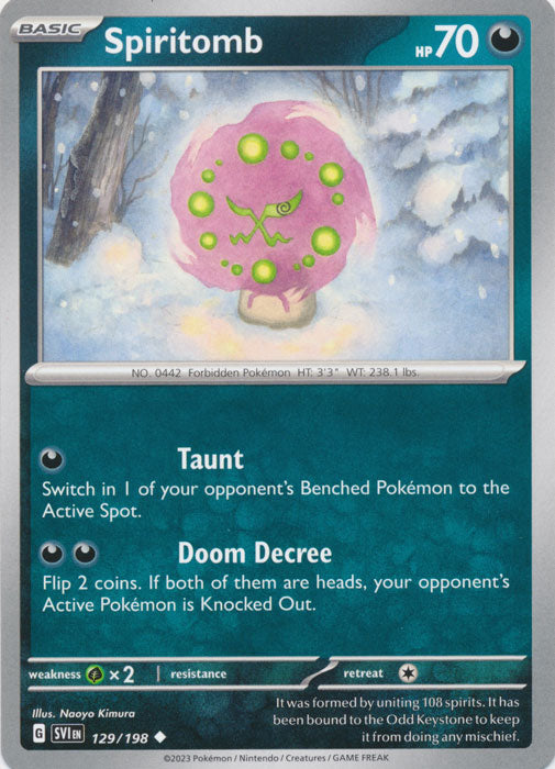 Spiritomb 129/198 Uncommon Scarlet & Violet Base Set Pokemon TCG - guardiangamingtcgs