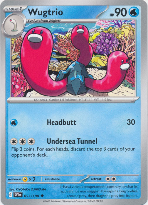 Wugtrio 057/198 Uncommon Scarlet & Violet Base Set Pokemon TCG - guardiangamingtcgs
