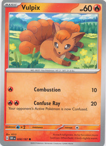 Vulpix 028/197 Common Obsidian Flames Pokemon TCG - guardiangamingtcgs