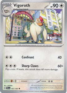 Vigoroth 161/193 Uncommon Paldea Evolved Pokemon TCG - guardiangamingtcgs