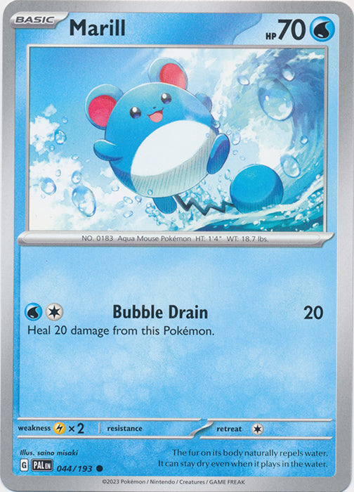 Marill -  044/193 Common Paldea Evolved Pokemon TCG - guardiangamingtcgs