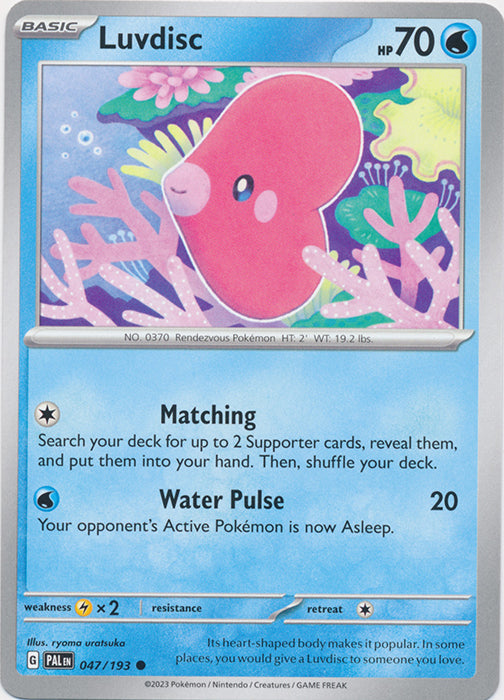 Luvdisc 047/193 Common Paldea Evolved Pokemon TCG - guardiangamingtcgs