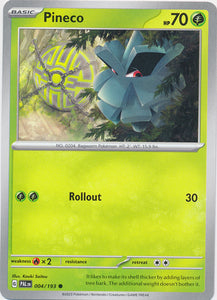 Pineco 004/193 Common Paldea Evolved Pokemon TCG - guardiangamingtcgs