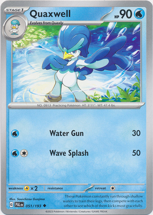 Quaxwell -  051/193 Uncommon Paldea Evolved Pokemon TCG - guardiangamingtcgs