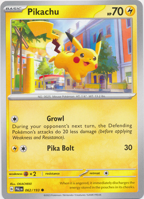 Pikachu 062/193 Common Paldea Evolved Pokemon TCG - guardiangamingtcgs