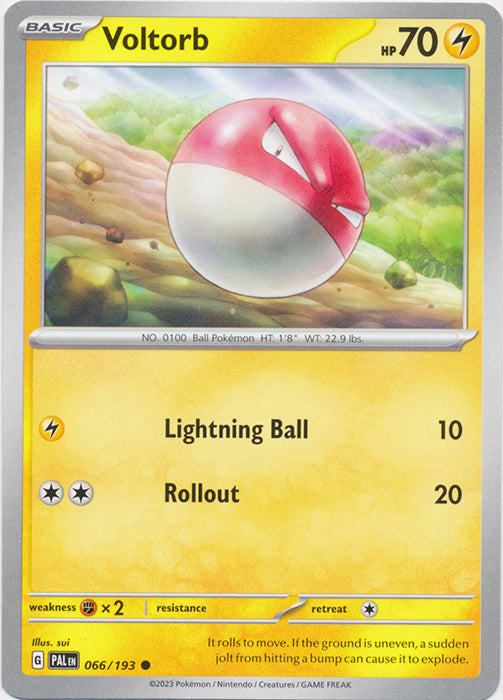 Voltorb 066/193 Common Paldea Evolved Pokemon TCG - guardiangamingtcgs