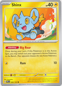 Shinx -  068/193 Common Paldea Evolved Pokemon TCG - guardiangamingtcgs