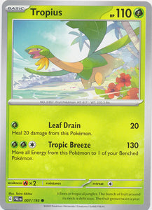 Tropius -  007/193 Common Paldea Evolved Pokemon TCG - guardiangamingtcgs