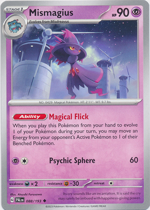 Mismagius -  088/193 Uncommon Paldea Evolved Pokemon TCG - guardiangamingtcgs