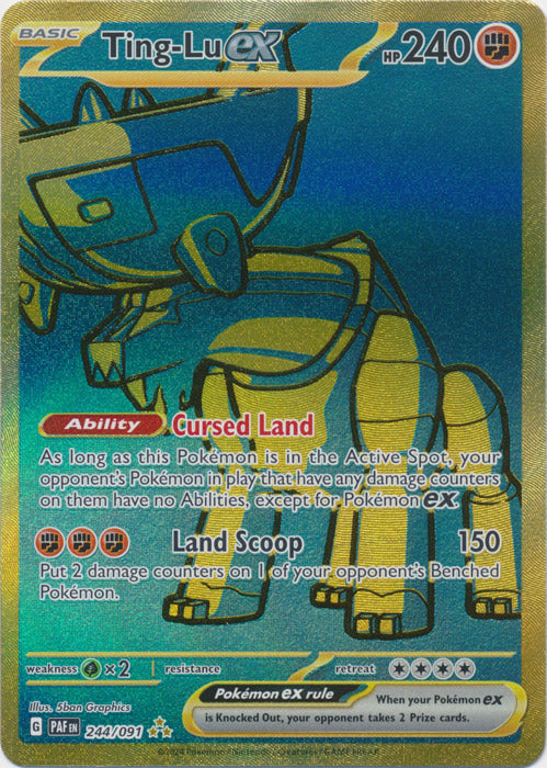 Holo Ting-Lu ex 244/091 Hyper Rare Paldean Fates Pokemon TCG - guardiangamingtcgs