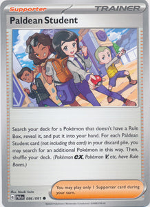 Paldean Student -  086/091 Common Paldean Fates Pokemon TCG - guardiangamingtcgs