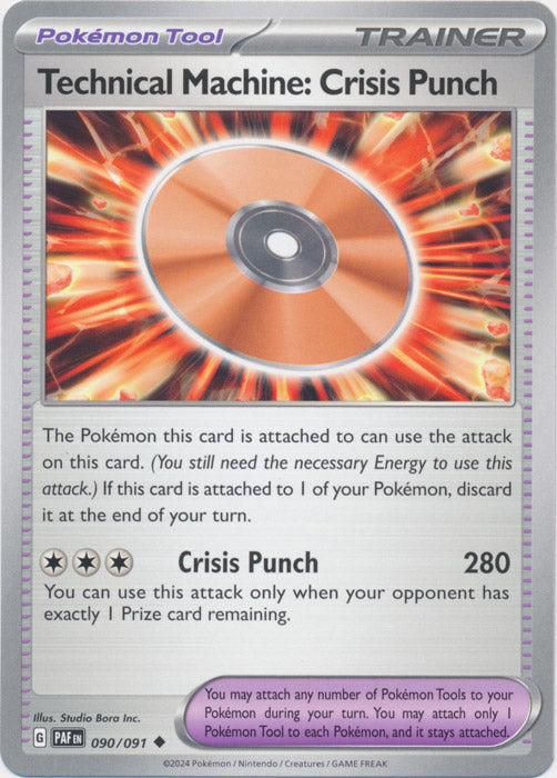 Technical Machine: Crisis Punch 090/091 Uncommon Paldean Fates Pokemon TCG - guardiangamingtcgs