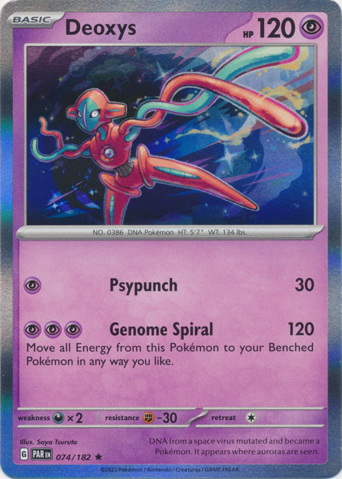 Holo Deoxys 074/182 Rare Paradox Rift Pokemon TCG - guardiangamingtcgs