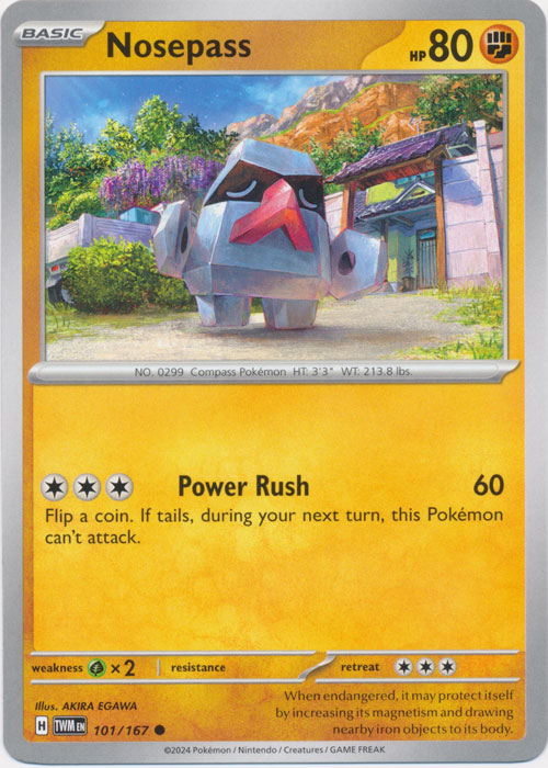 Nosepass 101/167 Common Twilight Masquerade Pokemon TCG - guardiangamingtcgs