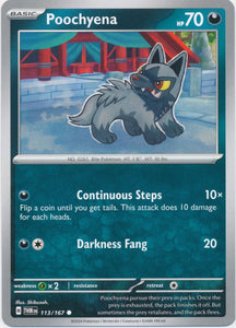 Poochyena 113/167 Common Twilight Masquerade Pokemon TCG - guardiangamingtcgs