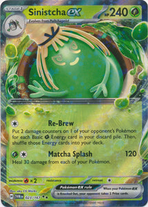 Holo Sinistcha ex -  023/167 Double Rare Twilight Masquerade Pokemon TCG - guardiangamingtcgs