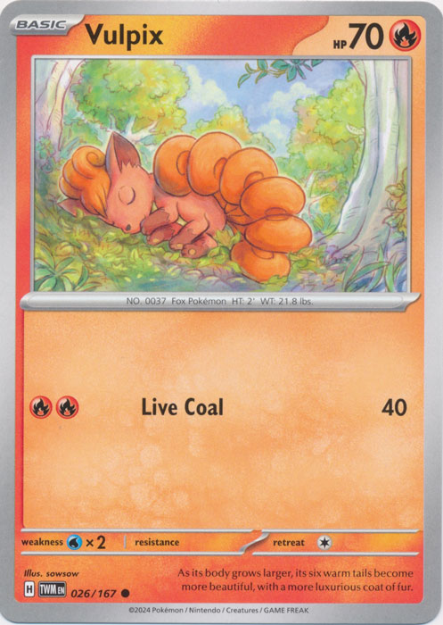 Vulpix 026/167 Common Twilight Masquerade Pokemon TCG - guardiangamingtcgs