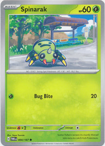 Spinarak 004/167 Common Twilight Masquerade Pokemon TCG - guardiangamingtcgs