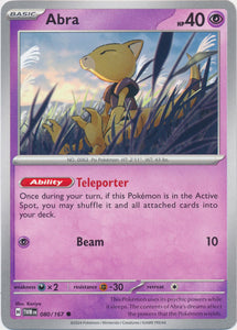 Abra 080/167 Common Twilight Masquerade Pokemon TCG - guardiangamingtcgs