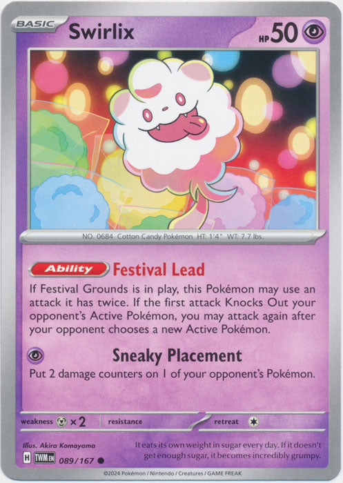 Swirlix 089/167 Common Twilight Masquerade Pokemon TCG - guardiangamingtcgs