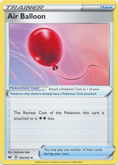 Air Balloon 156/202 Uncommon Sword & Shield Base Set Pokemon TCG - guardiangamingtcgs