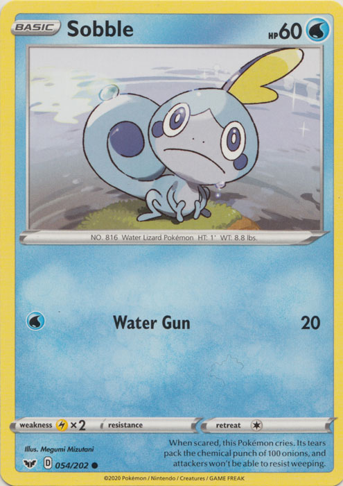 Sobble  054/202 Common Sword & Shield Base Set Pokemon TCG - guardiangamingtcgs