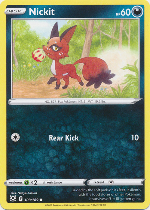 Nickit 103/189 Common Astral Radiance Pokemon TCG - guardiangamingtcgs