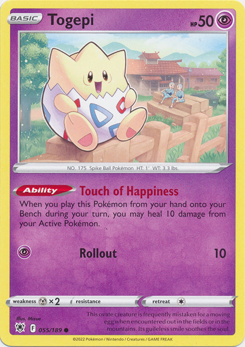 Togepi 055/189 Common Astral Radiance Pokemon TCG - guardiangamingtcgs