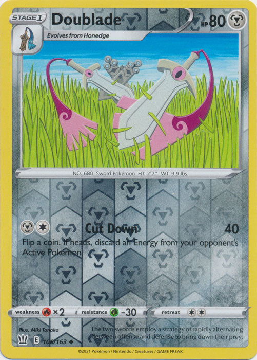 Reverse Holo Doublade 106/163 Uncommon Battle Styles Pokemon TCG - guardiangamingtcgs