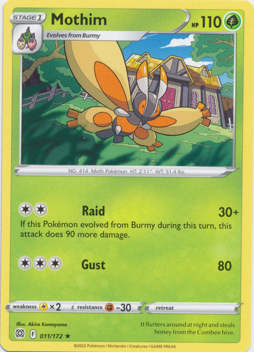 Mothim 011/172 Rare Brilliant Stars Pokemon TCG - guardiangamingtcgs