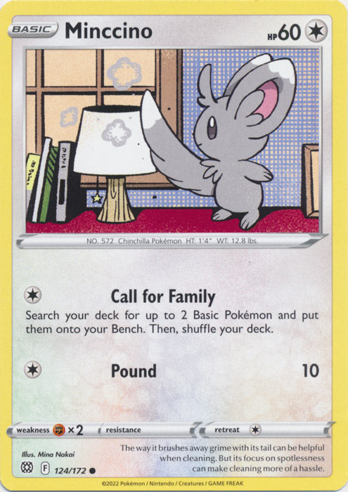 Minccino 124/172 Common Brilliant Stars Pokemon TCG - guardiangamingtcgs