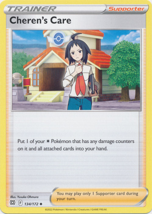 Cheren's Care 134/172 Uncommon Brilliant Stars Pokemon TCG - guardiangamingtcgs