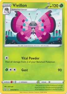 Vivillon 013/163 Rare Battle Styles Pokemon TCG - guardiangamingtcgs