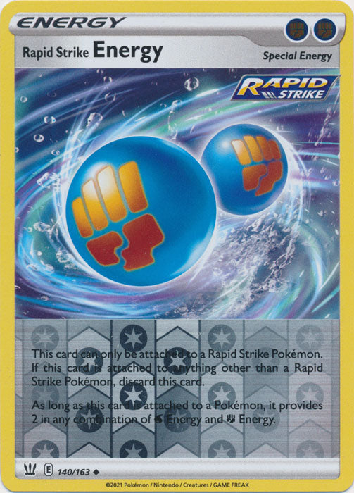 Reverse Holo Rapid Strike Energy 140/163 Uncommon Battle Styles Pokemon TCG - guardiangamingtcgs
