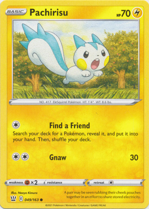 Pachirisu 049/163 Common Battle Styles Pokemon TCG - guardiangamingtcgs