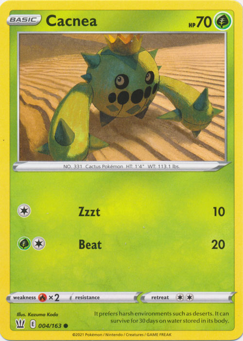 Cacnea 004/163 Common Battle Styles Pokemon TCG - guardiangamingtcgs