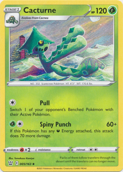 Cacturne 005/163 Uncommon Battle Styles Pokemon TCG - guardiangamingtcgs
