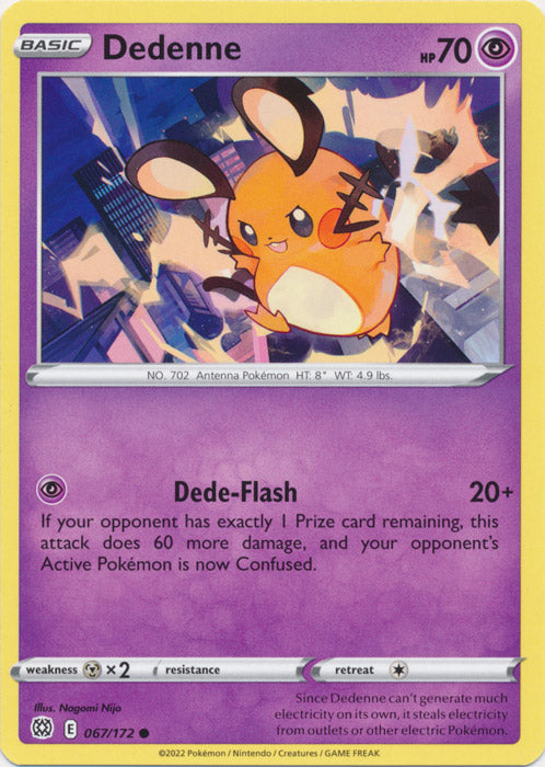 Dedenne 067/172 Common Brilliant Stars Pokemon TCG - guardiangamingtcgs
