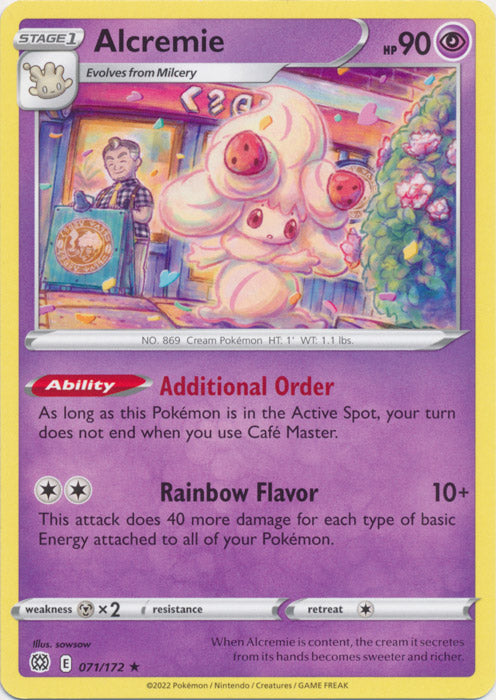 Alcremie 071/172 Rare Brilliant Stars Pokemon TCG - guardiangamingtcgs