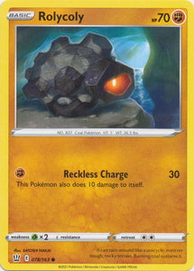 Rolycoly 078/163 Common Battle Styles Pokemon TCG - guardiangamingtcgs