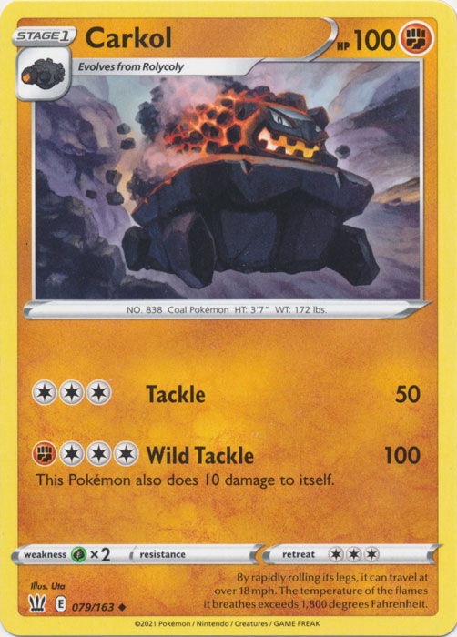 Carkol 079/163 Uncommon Battle Styles Pokemon TCG - guardiangamingtcgs