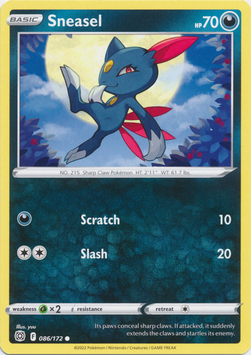 Sneasel 086/172 Common Brilliant Stars Pokemon TCG - guardiangamingtcgs