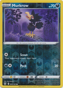 Reverse Holo Murkrow 093/163 Common Battle Styles Pokemon TCG - guardiangamingtcgs