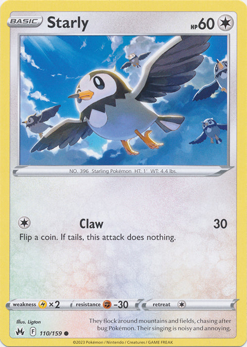 Starly 110/159 Common Crown Zenith Pokemon TCG - guardiangamingtcgs