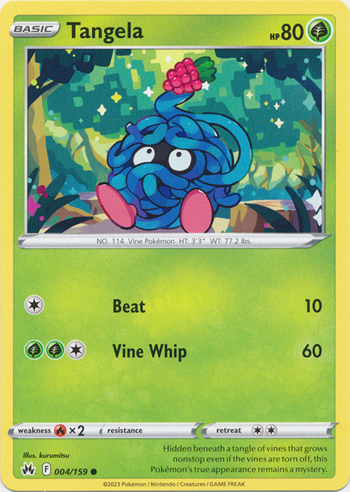 Tangela 004/159 Common Crown Zenith Pokemon TCG - guardiangamingtcgs